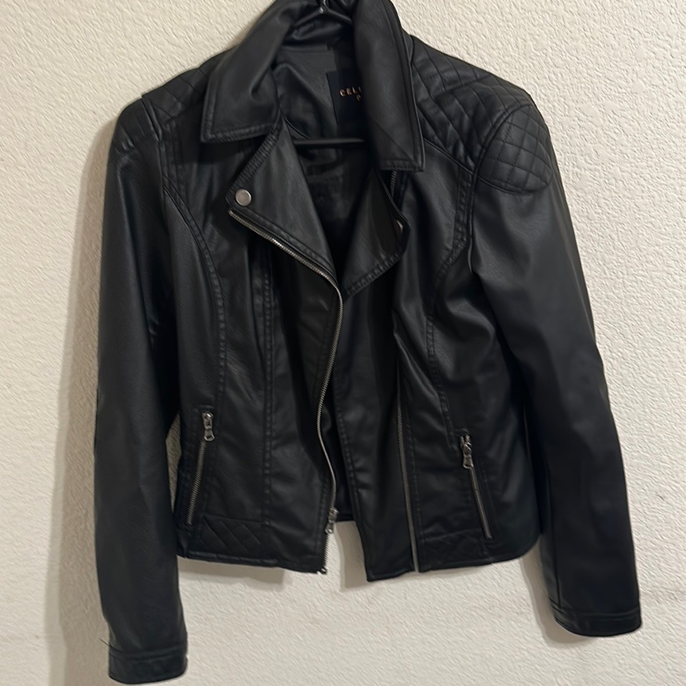 Black leather jacket size S